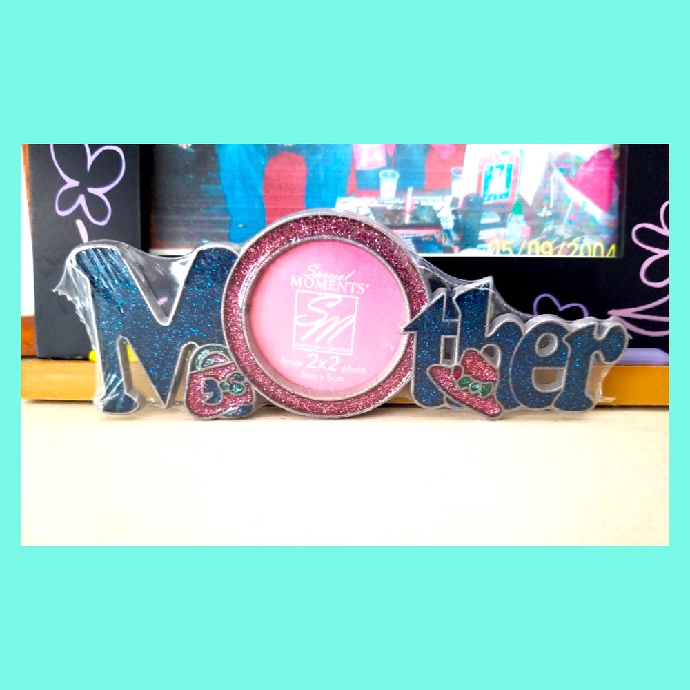 Vintage MOTHER Glittery Sparkly Metallic Photo Frame NIP